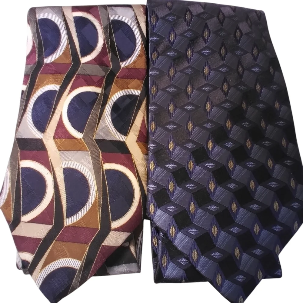 Geometric Patterned silk Ties - Multicolor